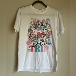 Disney Women’s Girls Trip T-shirt - Bella canvas Size Medium White Minnie Daisy